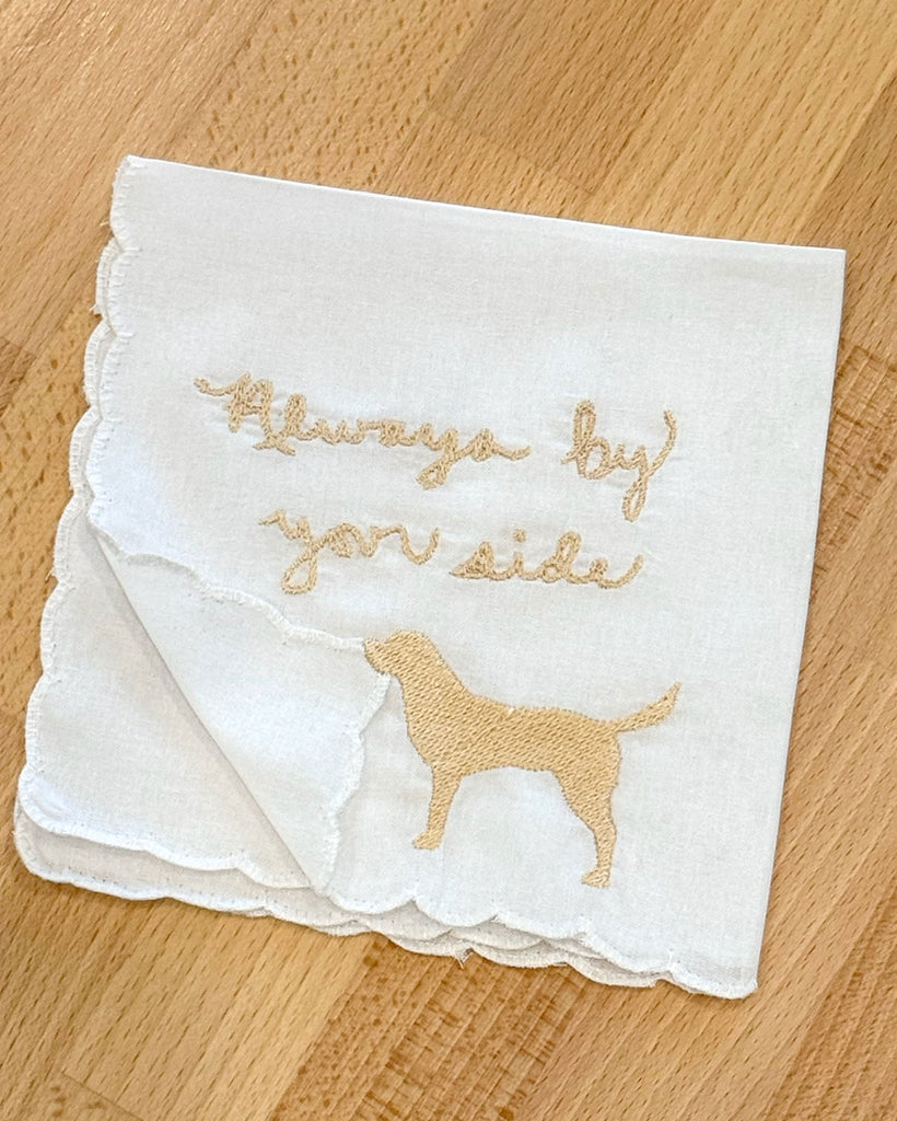 Dog Embroidered Handkerchief